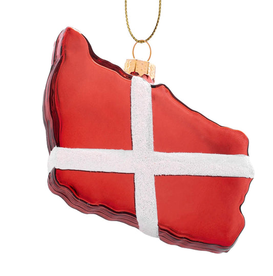 Bornholm Omrids med Dannebrog