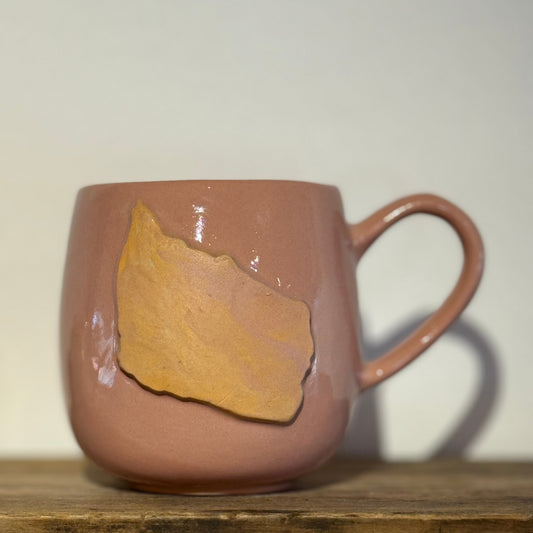 Bornholmerkop - lyserød med swirl Bornholm højre vendt hank