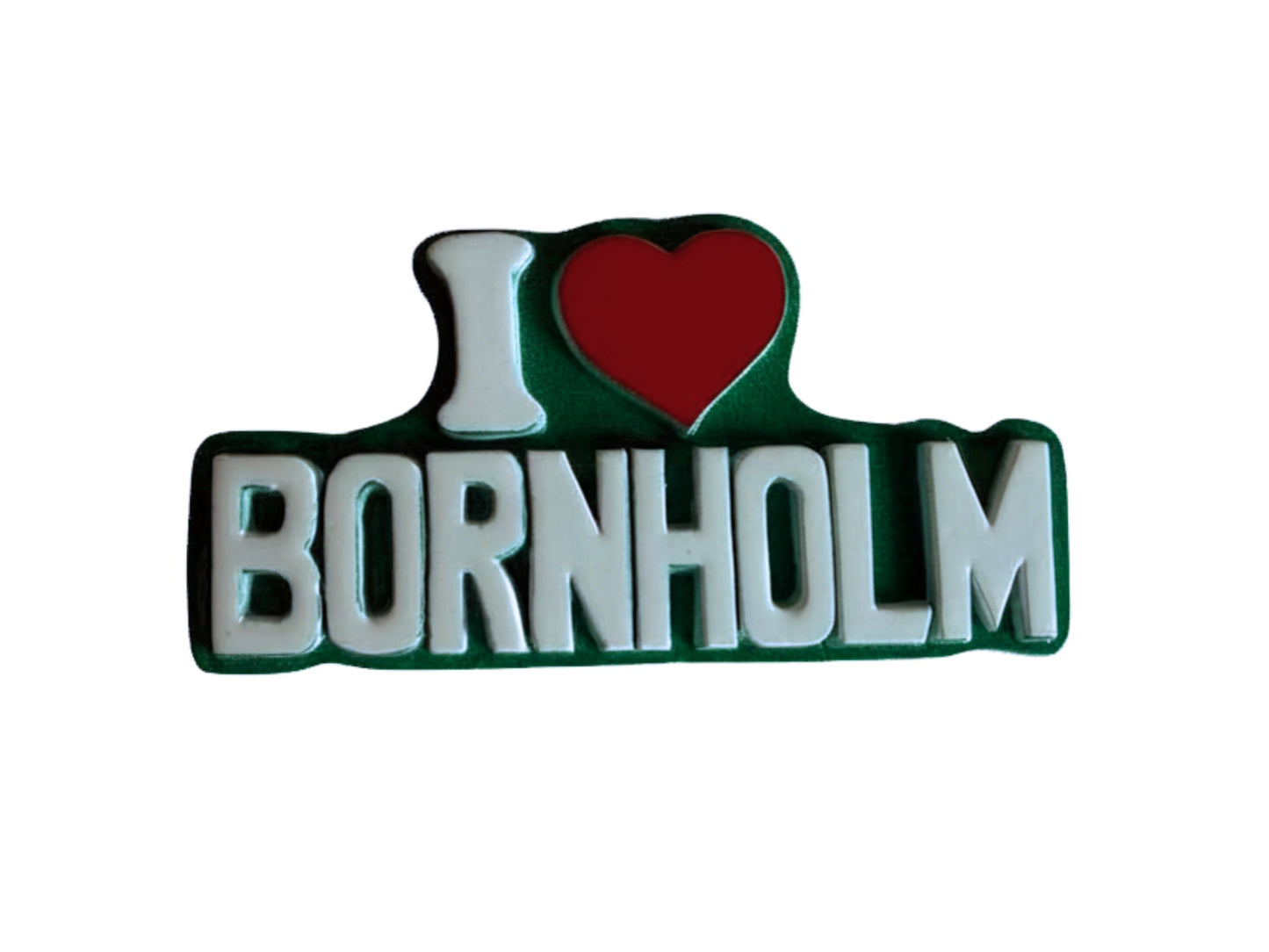 Magnet I love Bornholm - grøn